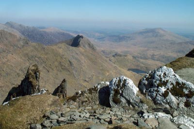 View east from Snowdon to Crib Goch