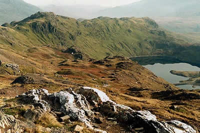 Pen-y-pass from the early stages of the Pyg Track