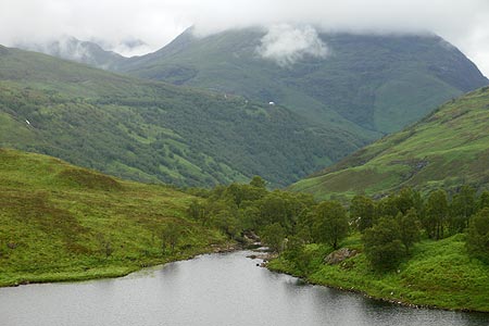 Dubh Lochan, one of two small lochans in the Leven Valley