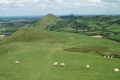 Looking north from Caer Caradoc to the Lawley