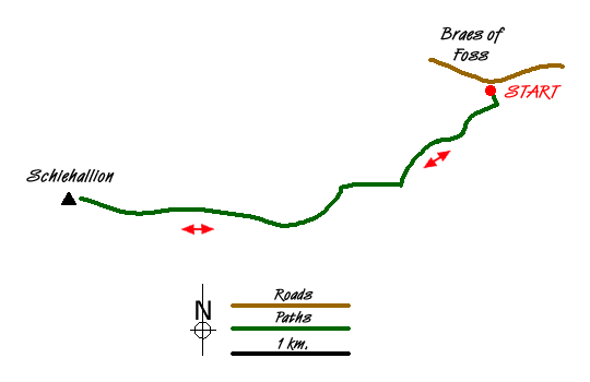 Route Map - Schiehallion via main path Walk