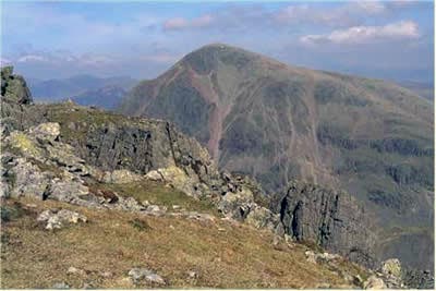 Great Gable from Scafell Pike above Lingmell Col