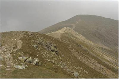 The ridge between Carnedd Llewelyn and Carnedd Dafydd