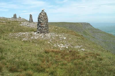 The tall cairns on the Mallerstang edge of Wild Boar Fell