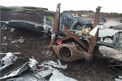 Remains of a B-29 on Bleaklow