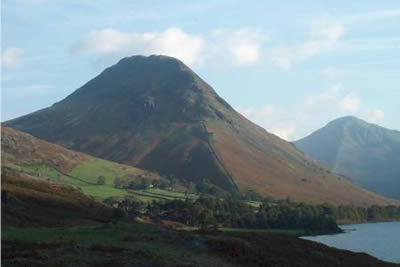 The shapely outline of Yewbarrow dominates Wasdale