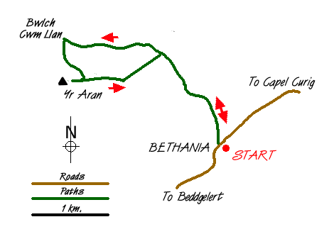 Route Map - Yr Aran (Route 2) Walk