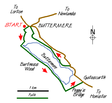 Route Map - Buttermere Circular Walk