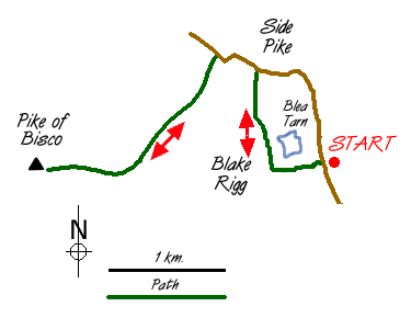 Route Map - Pike o' Blisco Walk