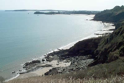 Looking south to Tenby with Caldey island beyond