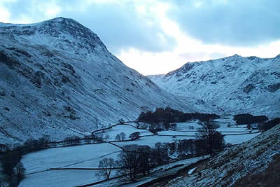 The view up Grisedale with St Sunday Crag on the left