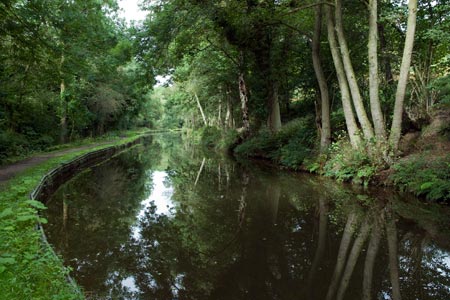 The Caldon Canal on the approach to Consall