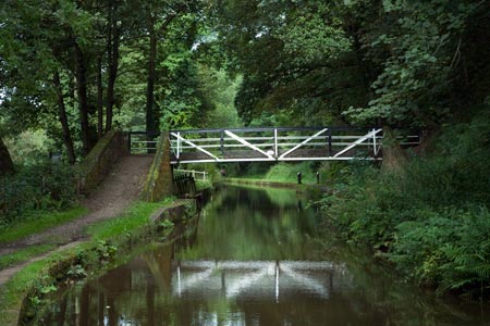 A cast iron bridge over the Caldon Canal
