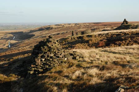 A few of many cairns on north edge of Ovenden Moor