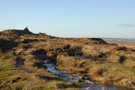 Some of the many cairns on the north edge of Ovenden Moor