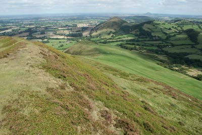 View north from Caer Caradoc to the Lawley