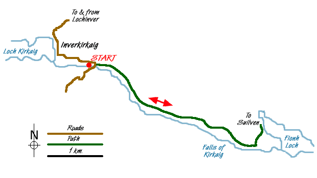 Route Map - Falls of Kirkaig Walk