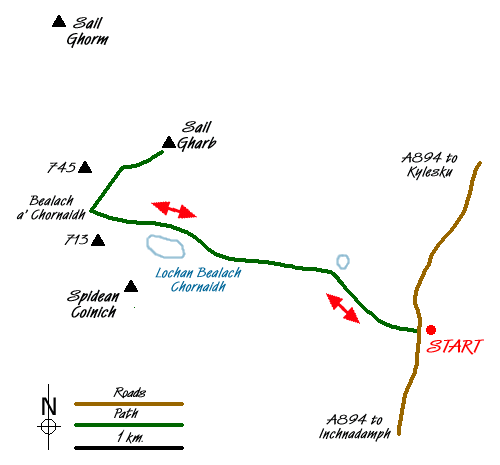Route Map - Sail Gharbh (Quinag) Walk