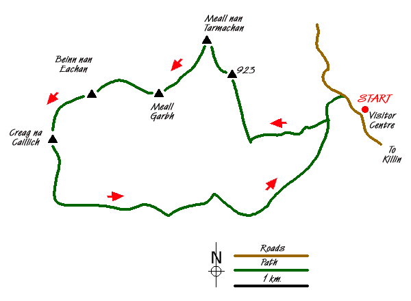 Route Map - Tarmachan Ridge Walk