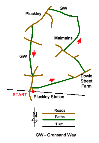 Route Map - Pluckley village circular Walk