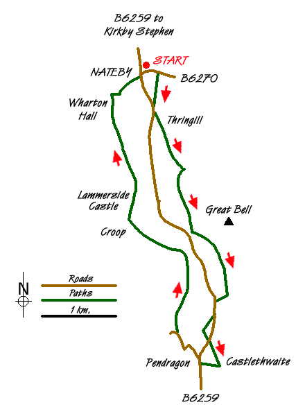 Route Map - Mallerstang circular Walk