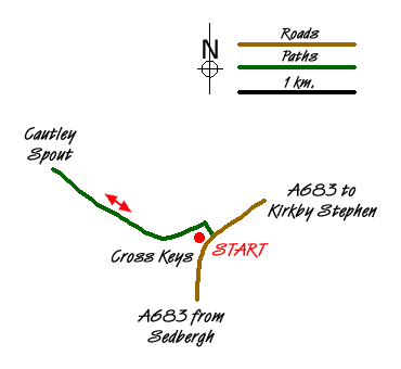 Route Map - Cautley Spout Walk