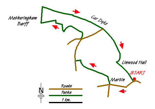 Route Map - Martin & Metheringham circular Walk