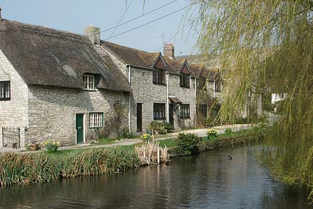 Cottages beside the stream in Sutton Poyntz