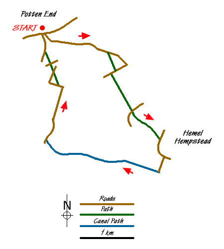 Route Map - Potten End Circular Walk