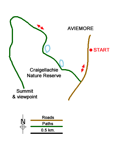 Route Map - Craigellachie National Nature Reserve Walk