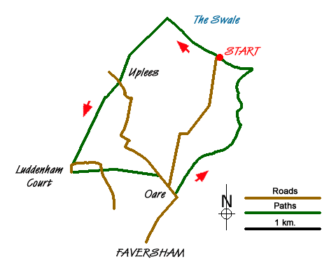 Route Map - Rivers Swale & Oare
 Walk