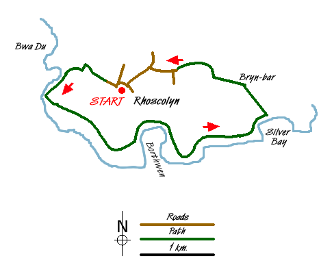 Route Map - Rhoscolyn Headland Walk