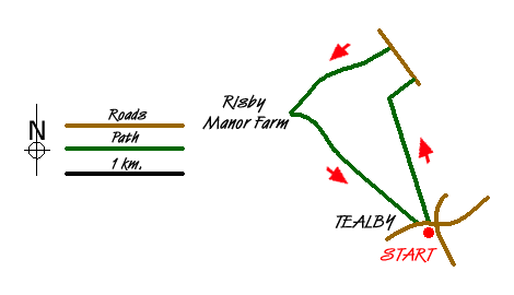 Route Map - Tealby & Risby circular Walk