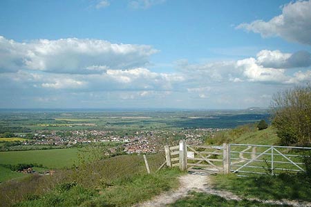 Steyning from the gate on Steyning Round Hill