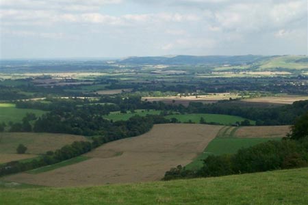Typical view over the Weald of Sussex from  the South Downs