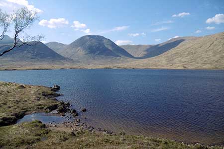 Loch Dochard lies west of Bridge of Orchy