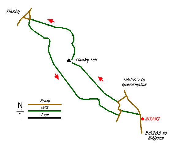Route Map - Sharp Haw in Airedale Walk