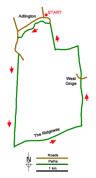 Route Map - The Ridgeway from Ardington Walk