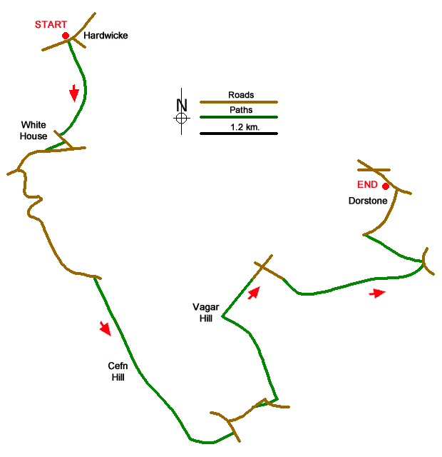 Route Map - Golden Valley - Hardwicke to Dorstone Walk