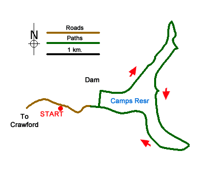 Route Map - Camps Reservoir Circular Walk