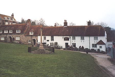 Village green and Tiger Inn, East Dean