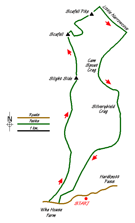 Route Map - The Scafells Walk
