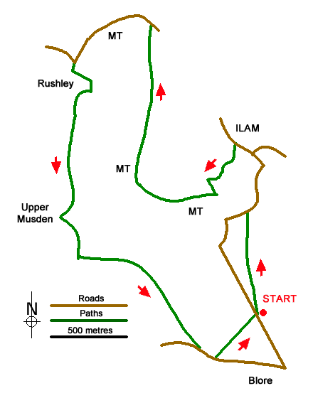 Route Map - Ilam Walk
