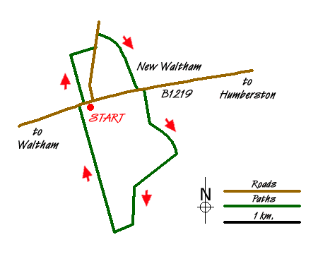 Route Map - New Waltham Circular Walk