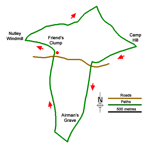 Route Map - Ashdown Forest & Nutley Windmill Walk