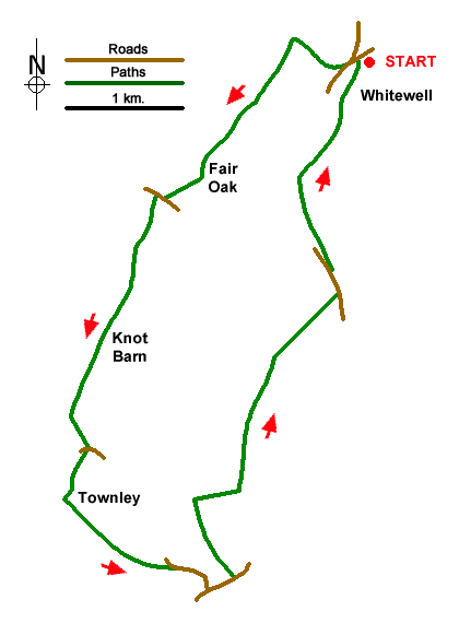 Route Map - Hodder Valley from Whitewell Walk