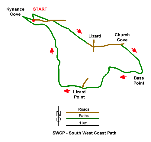 Route Map - The Lizard Circular Walk