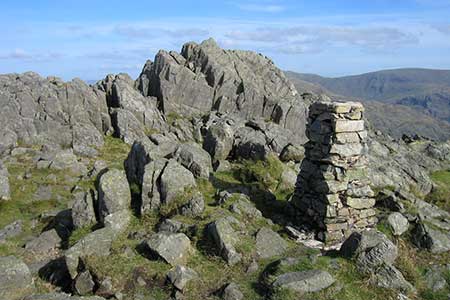 The rocky summit of Harter Fell, Eskdale