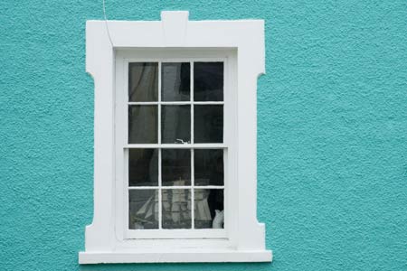 Cottage window in New Quay