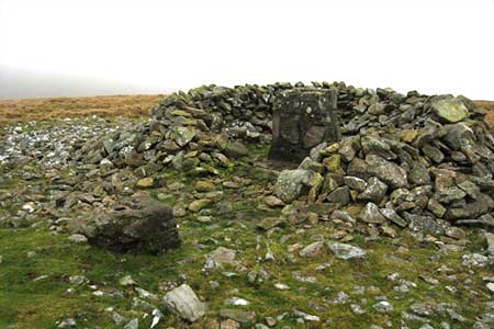 Summit cairn and remains of trig point, Moel Wnion
